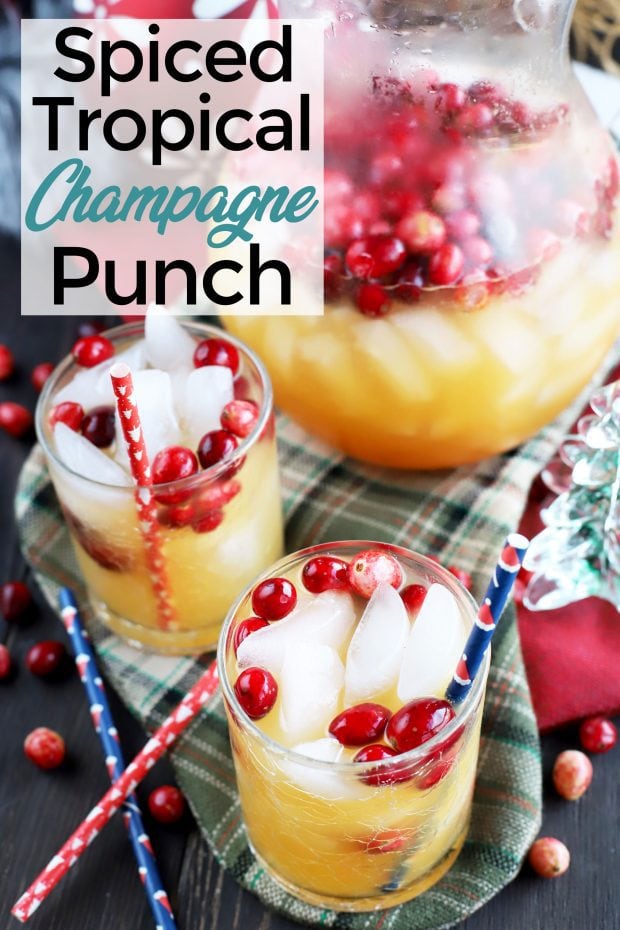 Spiced Tropical Holiday Champagne Punch