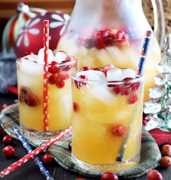 Spiced Tropical Holiday Champagne Punch