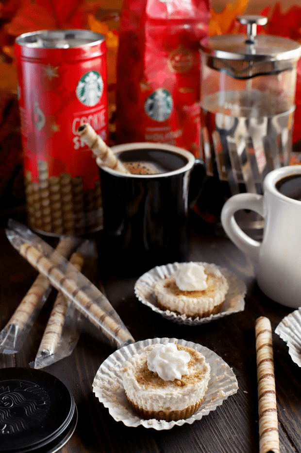 Mini No-Bake Gingerbread Cheesecakes For A Sweet Afternoon Break With Starbucks