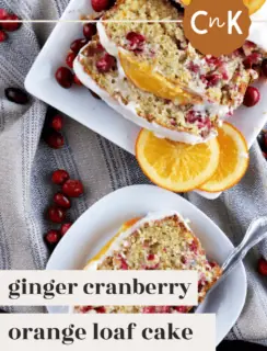Ginger Cranberry Orange Loaf Cake Pinterest Image