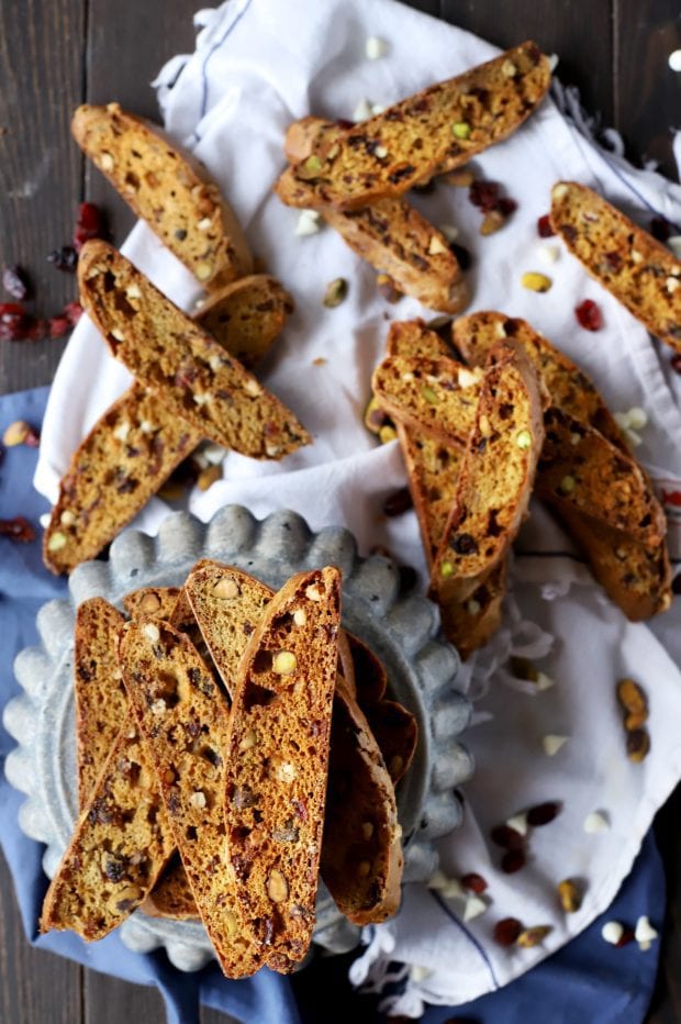 Cranberry Pistachio Avocado Biscotti