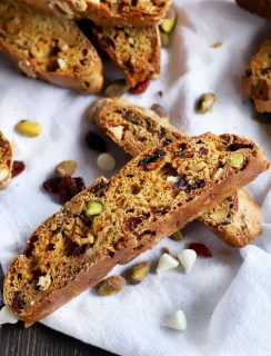 Cranberry Pistachio Avocado Biscotti