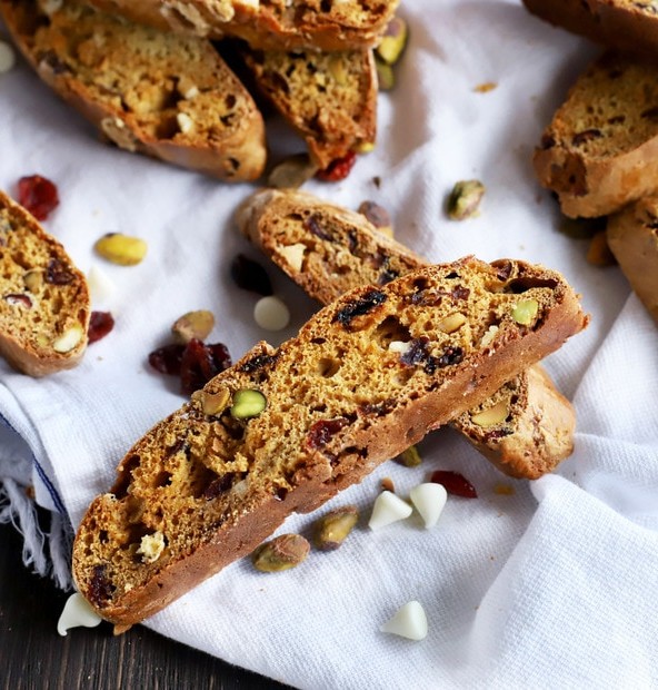 Cranberry Pistachio Avocado Biscotti