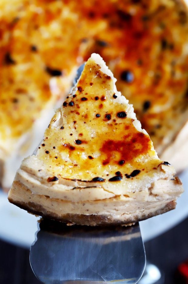 Brûléed Instant Pot Eggnog Cheesecake