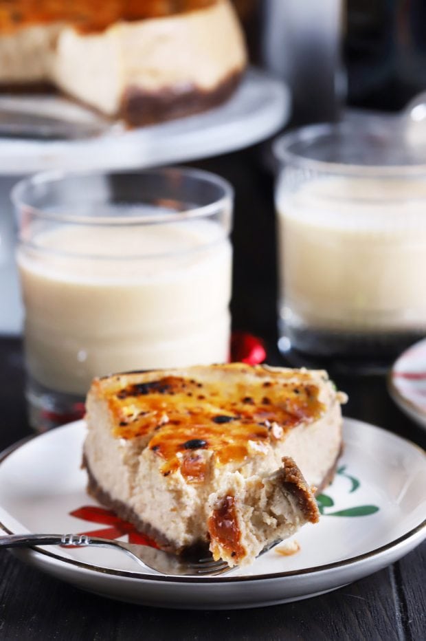 Brûléed Instant Pot Eggnog Cheesecake