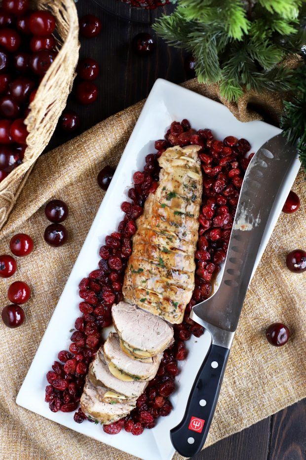 Roasted Garlic Pork Tenderloin with Cranberries