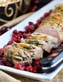 Roasted Garlic Pork Tenderloin with Cranberries