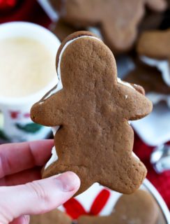 Soft Chewy Gingerbread Cookies with Eggnog Filling