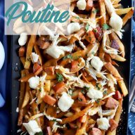 Cajun Poutine recipe overhead Pinterest Image