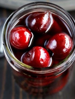 Homemade Brandy Cherries with Rum