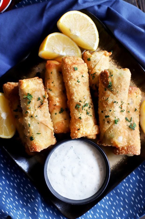 Avocado Sun-Dried Tomato Chicken Egg Rolls