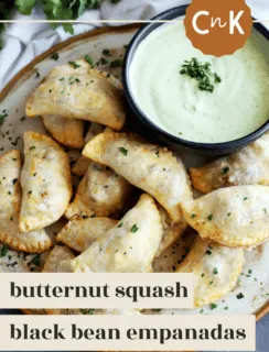 Butternut Squash Black Bean Empanadas Pinterest Image