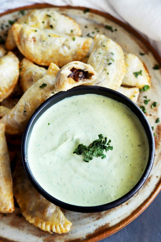 Butternut Squash Goat Cheese Empanadas with Avocado Dipping Sauce