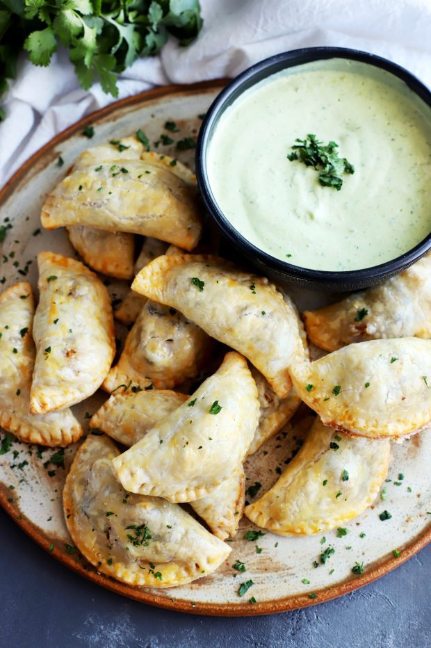 Butternut Squash Goat Cheese Empanadas with Avocado Dipping Sauce