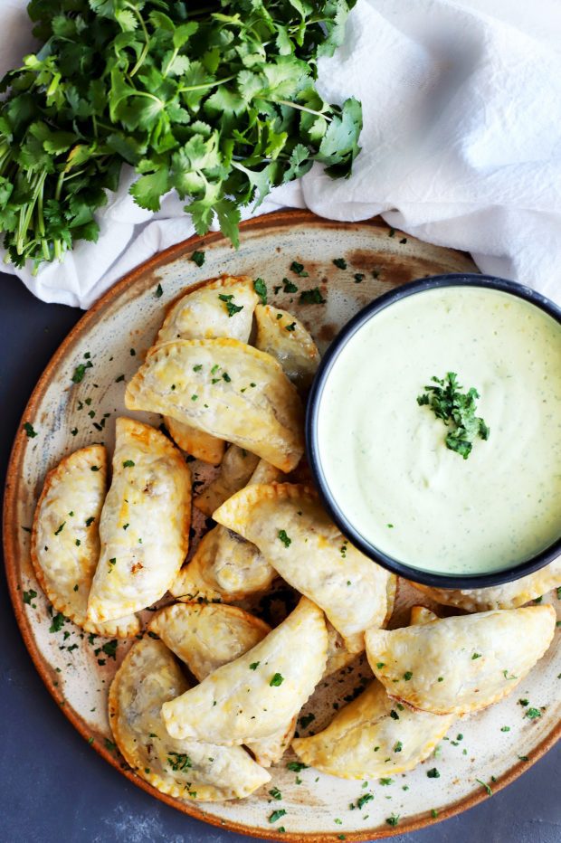 Butternut Squash Goat Cheese Empanadas with Avocado Dipping Sauce