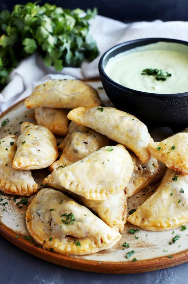 Butternut Squash Goat Cheese Empanadas with Avocado Dipping Sauce