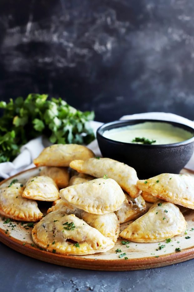 Butternut Squash Goat Cheese Empanadas with Avocado Dipping Sauce