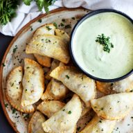 Butternut Squash Goat Cheese Empanadas with Avocado Dipping Sauce
