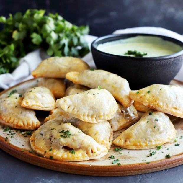 Butternut Squash Goat Cheese Empanadas with Avocado Dipping Sauce