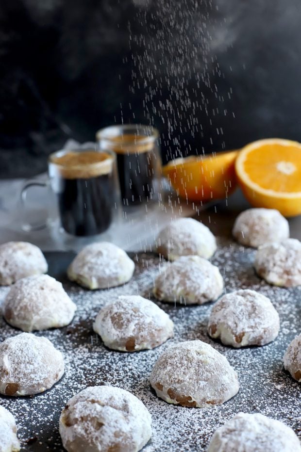 Mocha Orange Mexican Wedding Cookies