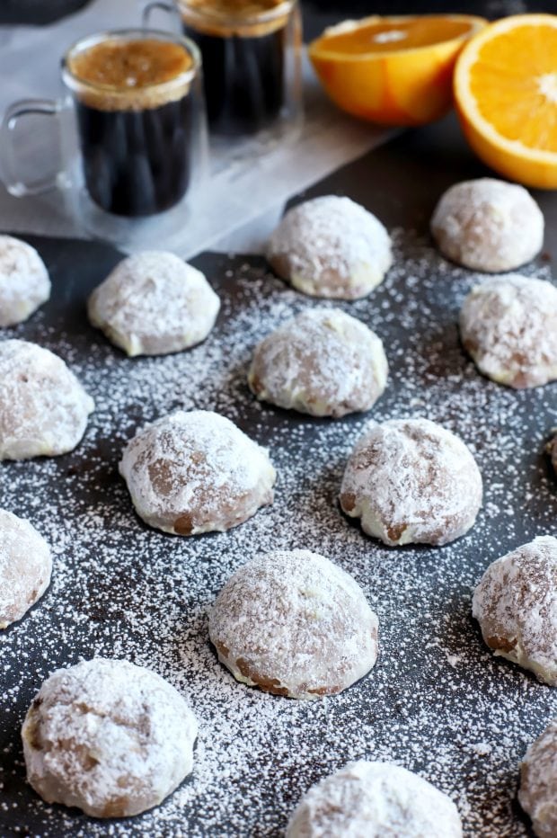 Mocha Orange Mexican Wedding Cookies