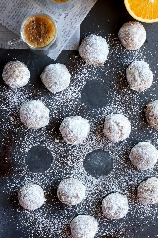 Mocha Orange Mexican Wedding Cookies