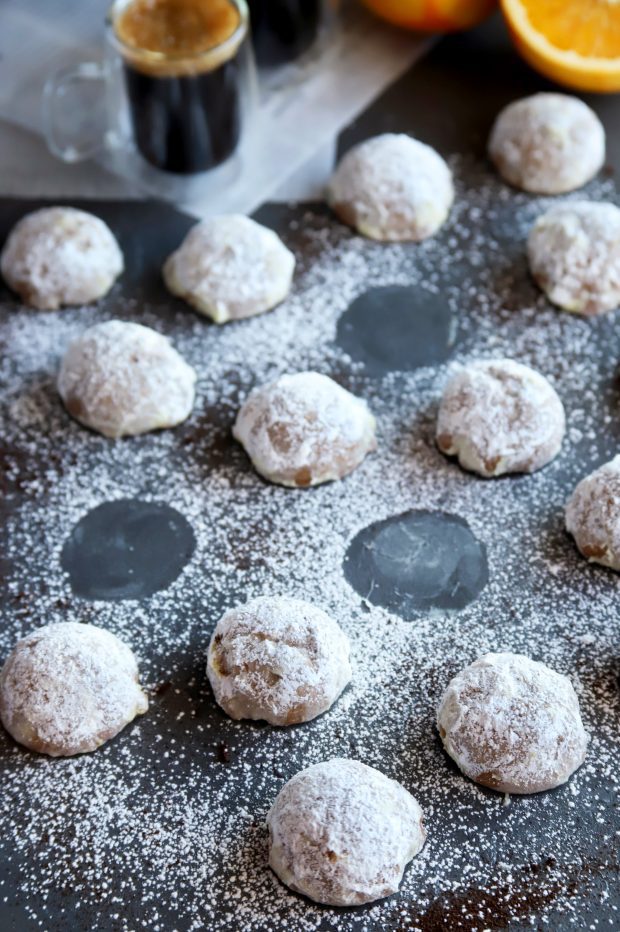 Mocha Orange Mexican Wedding Cookies