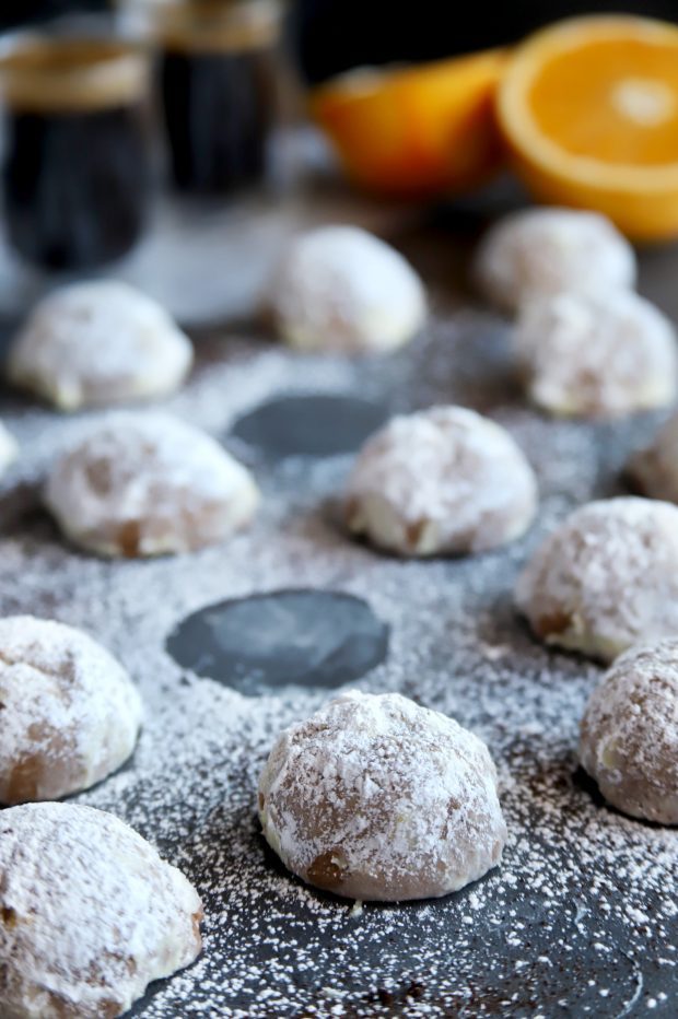 Mocha Orange Mexican Wedding Cookies