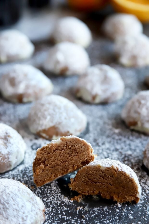 Mocha Orange Mexican Wedding Cookies