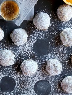 Mocha Orange Mexican Wedding Cookies