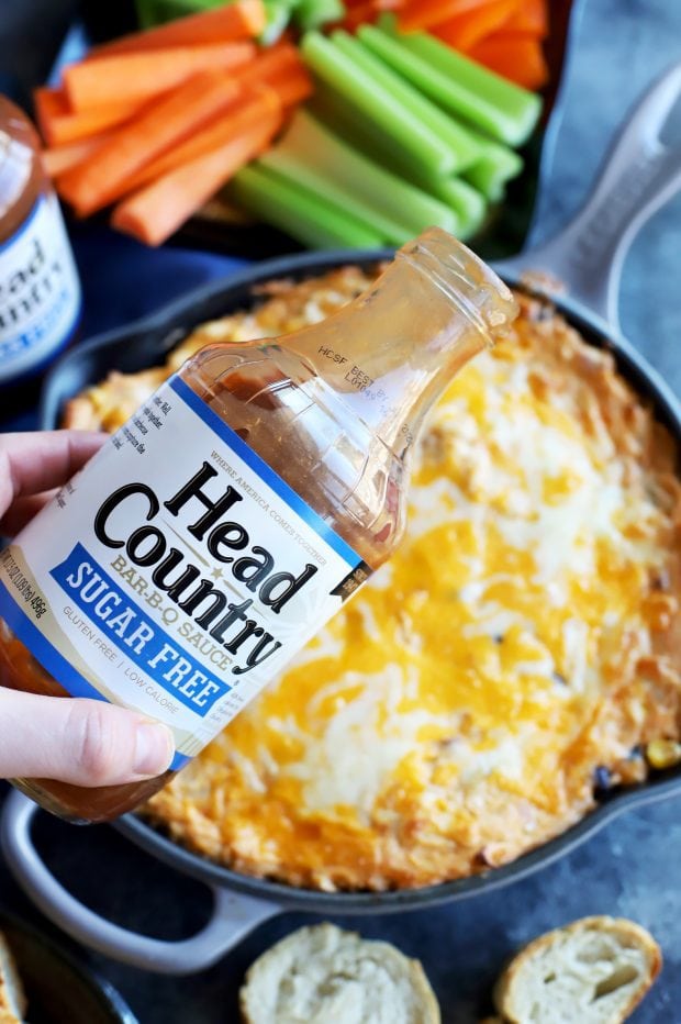 Skillet Southwestern BBQ Chicken Dip