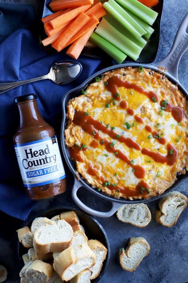 Skillet Southwestern BBQ Chicken Dip