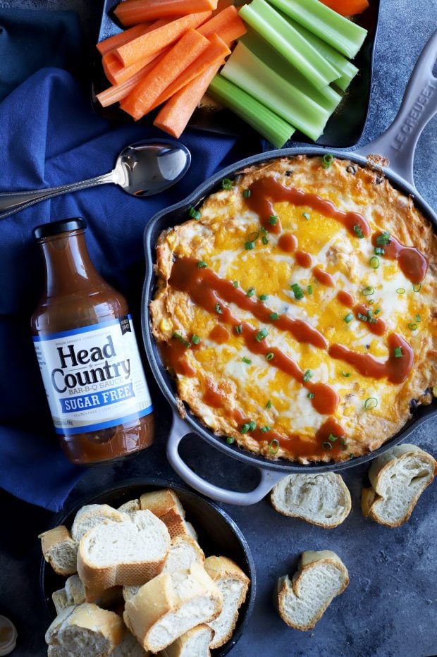 Skillet Southwestern BBQ Chicken Dip