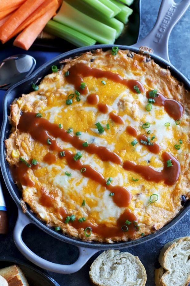 Skillet Southwestern BBQ Chicken Dip