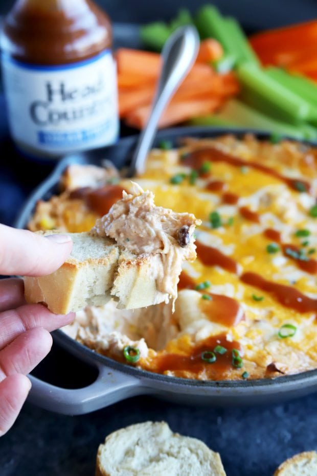 Skillet Southwestern BBQ Chicken Dip