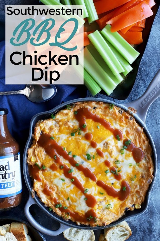 Skillet Southwestern BBQ Chicken Dip