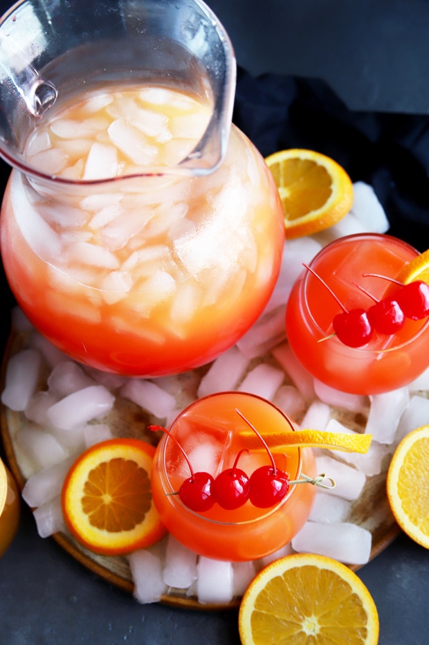 Peach Tequila Sunrise Punch For A Party Cake 'n Knife