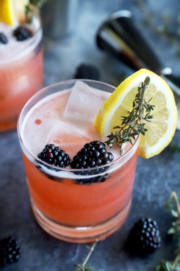 Blackberry Thyme Irish Whiskey Sour