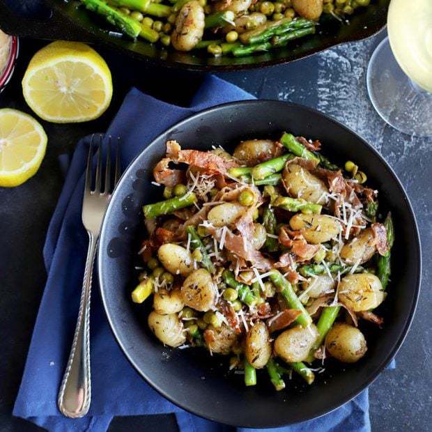 Brown Butter Gnocchi With Asparagus & Peas