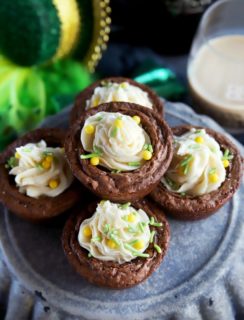 Espresso Brownie Cups With Bailey's Buttercream Frosting