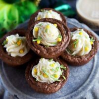 Espresso Brownie Cups With Bailey's Buttercream Frosting