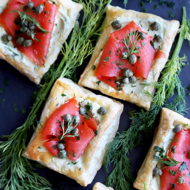 Smoked Salmon Avocado Cream Cheese Pastries