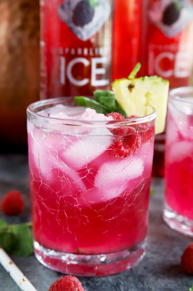 Black Raspberry, Mint, and Pineapple Sherbet Punch