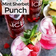 Black Raspberry, Mint, and Pineapple Sherbet Punch