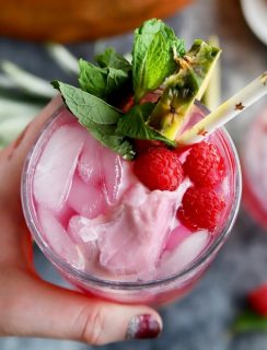 Black Raspberry, Mint, and Pineapple Sherbet Punch