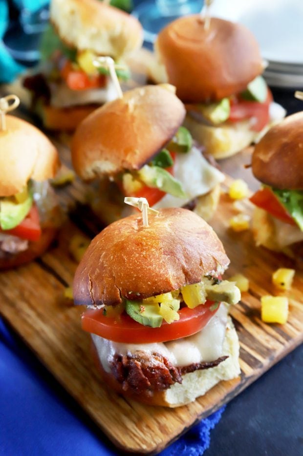 Sliders on a serving platter