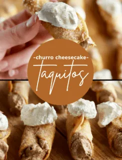 Churro Cheesecake Taquitos Pinterest Image
