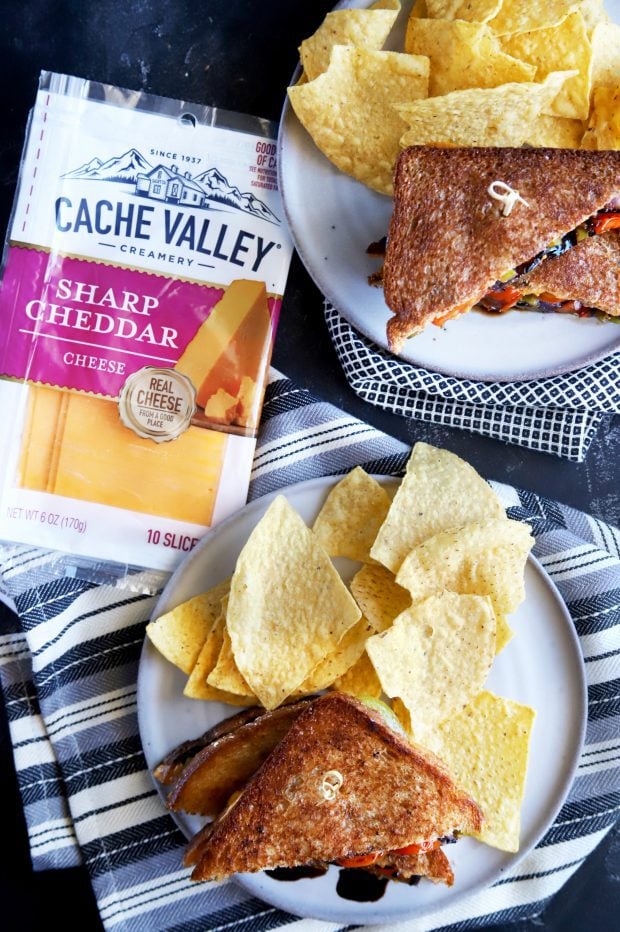 Grilled cheese sandwiches with Cache Valley Cheese for lunch