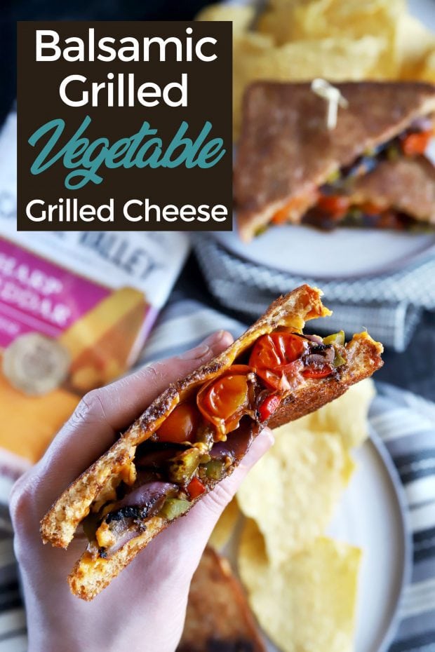 Balsamic Grilled Vegetables Grilled Cheese Pinterest image