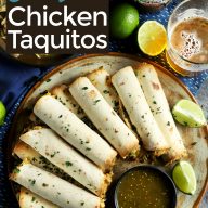 Creamy chicken baked taquitos pinterest image